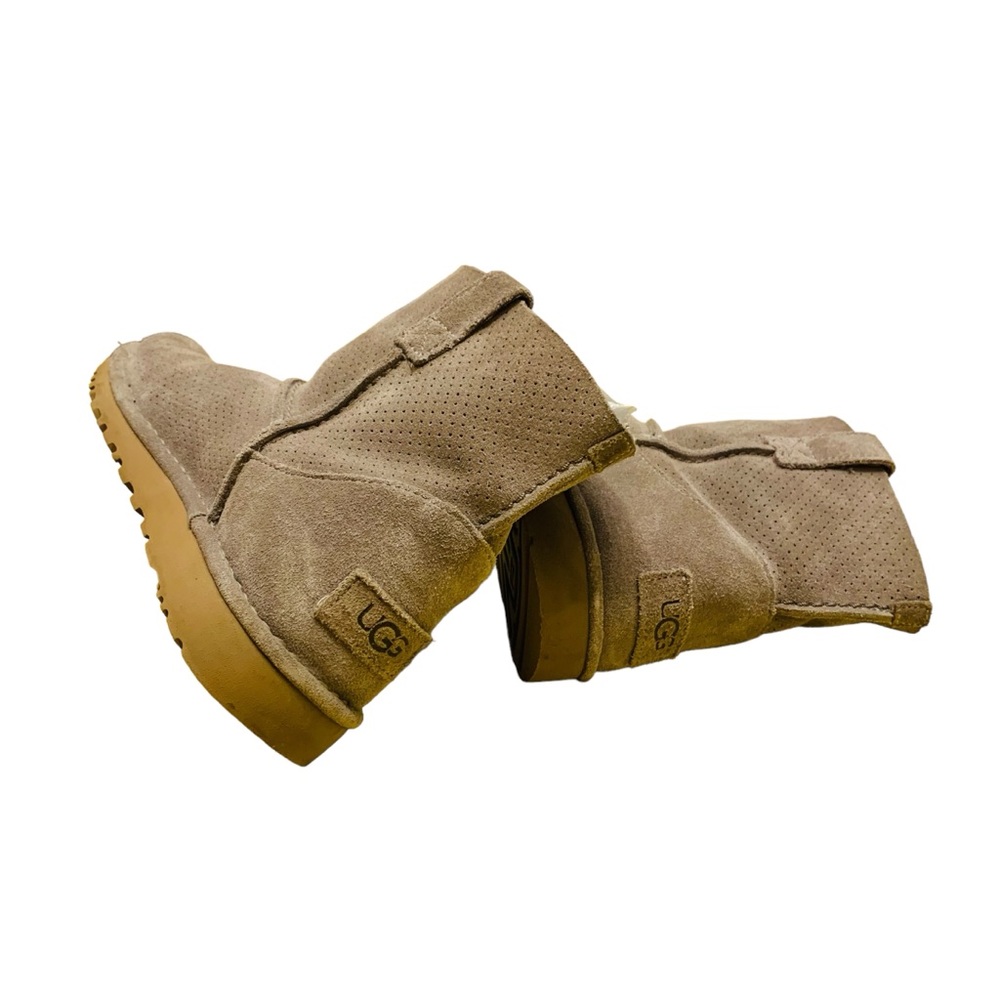 UGG Classic Mini unlined perforated suede leather slip on ankle boot